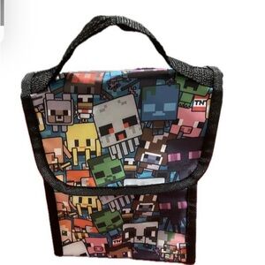 Kids Multicolor Minecraft Character Lunch Bag with Top Handle